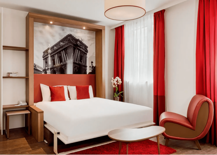 chambre de la résidence lmnp tourisme affaires courbevoie aparthotel adagio la défense
